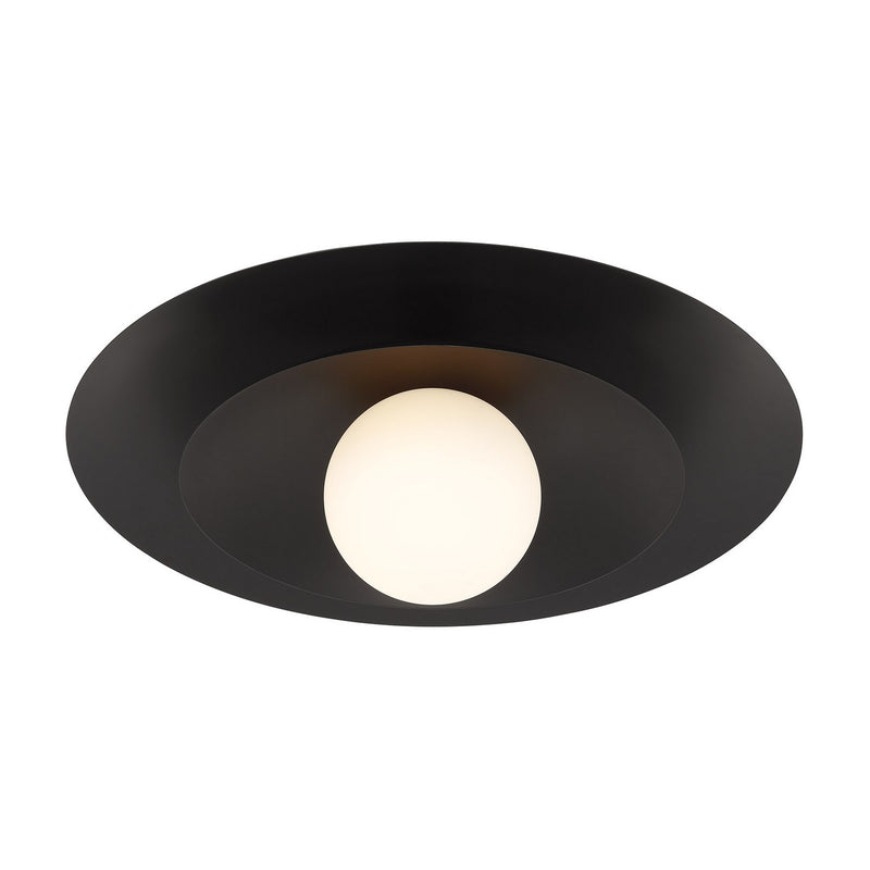 One Light Semi-Flush Mount<br /><span style="color:#4AB0CE;">Entrega: 4-10 dias en USA</span><br /><span style="color:#4AB0CE;font-size:60%;">PREGUNTE POR ENTREGA EN PANAMA</span><br />Collection: Sherrer<br />Finish: Matte Black
