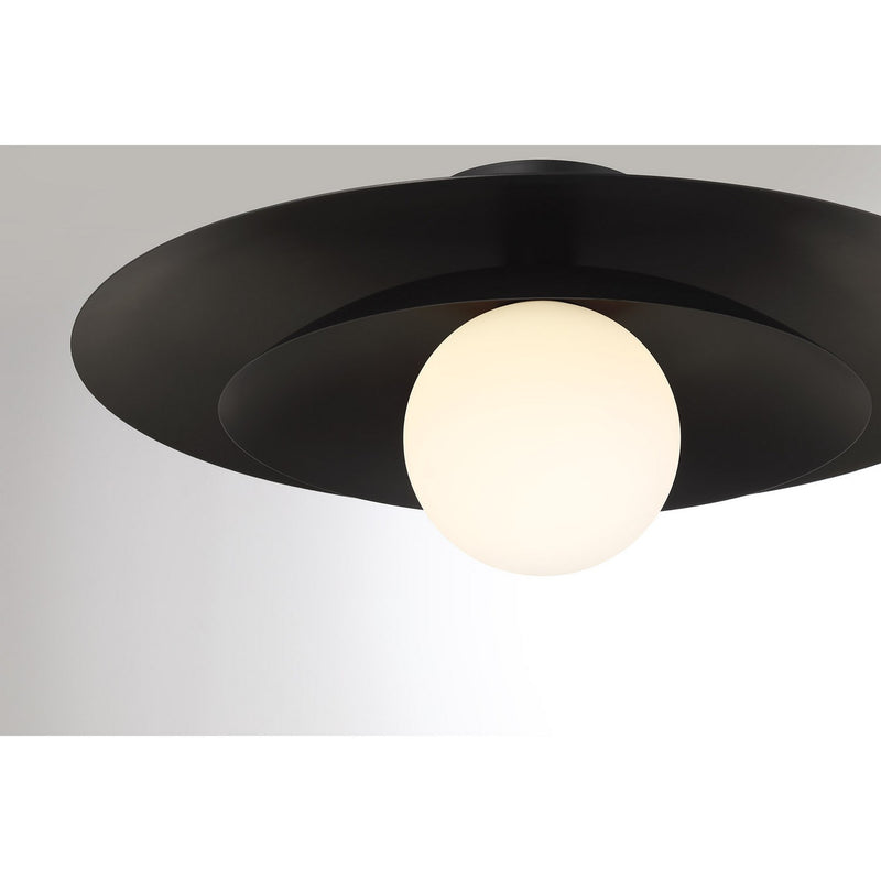 One Light Semi-Flush Mount<br /><span style="color:#4AB0CE;">Entrega: 4-10 dias en USA</span><br /><span style="color:#4AB0CE;font-size:60%;">PREGUNTE POR ENTREGA EN PANAMA</span><br />Collection: Sherrer<br />Finish: Matte Black