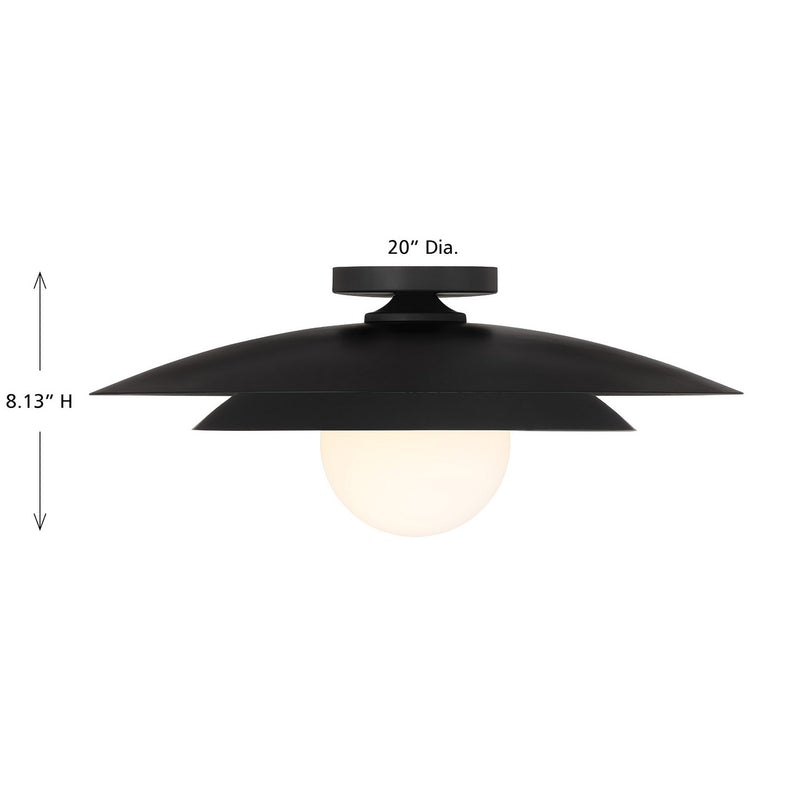 Savoy House - 6-5564-1-89 - One Light Semi-Flush Mount - Sherrer - Matte Black