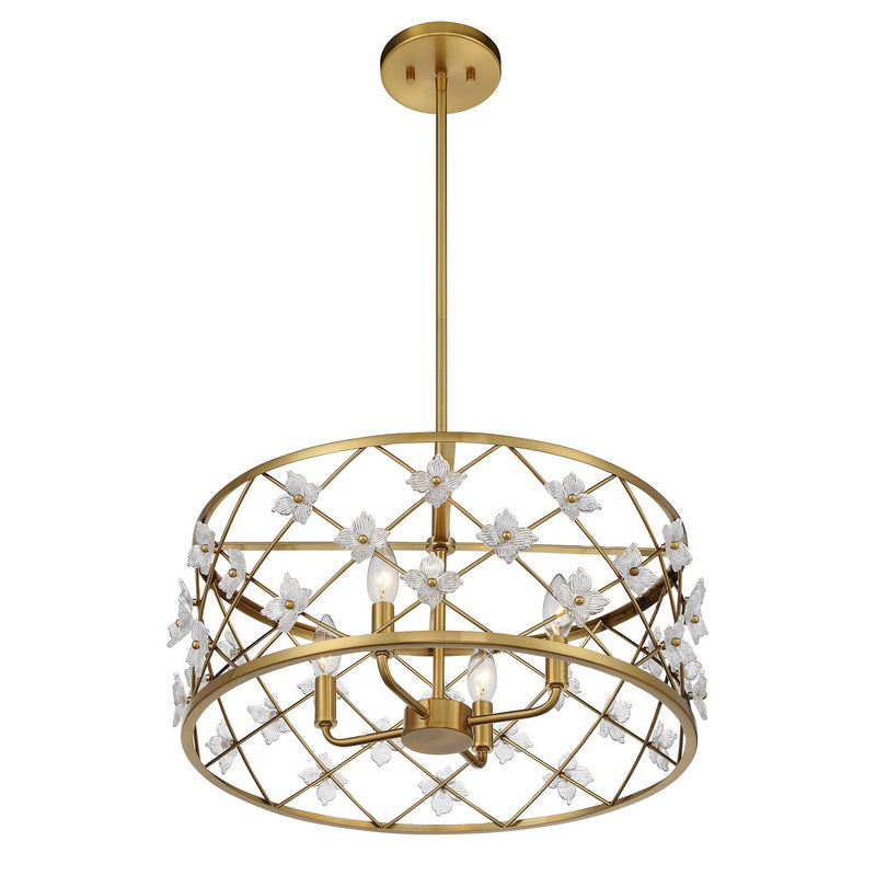 Four Light Convertible Semi-Flush /Pendant<br /><span style="color:#4AB0CE;">Entrega: 4-10 dias en USA</span><br /><span style="color:#4AB0CE;font-size:60%;">PREGUNTE POR ENTREGA EN PANAMA</span><br />Collection: Bailey<br />Finish: Warm Brass