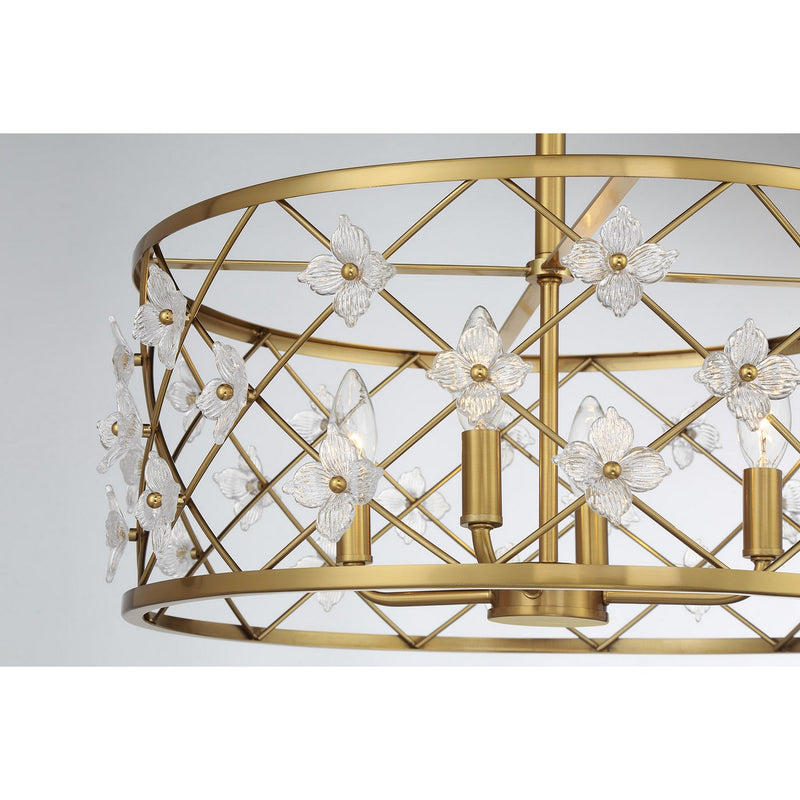 Four Light Convertible Semi-Flush /Pendant<br /><span style="color:#4AB0CE;">Entrega: 4-10 dias en USA</span><br /><span style="color:#4AB0CE;font-size:60%;">PREGUNTE POR ENTREGA EN PANAMA</span><br />Collection: Bailey<br />Finish: Warm Brass