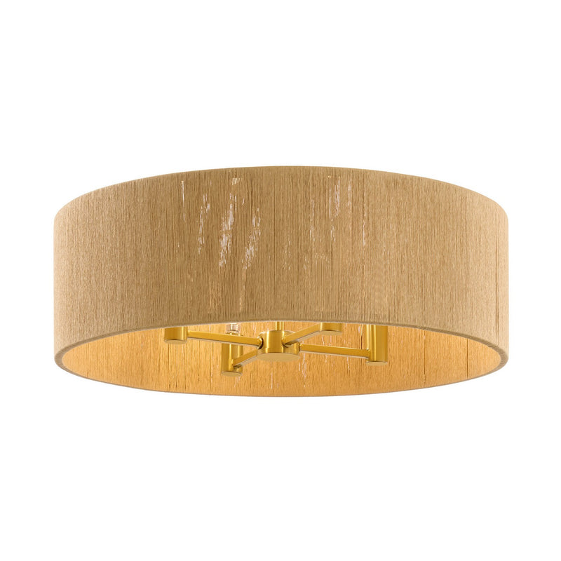 Four Light Flush Mount<br /><span style="color:#4AB0CE;">Entrega: 4-10 dias en USA</span><br /><span style="color:#4AB0CE;font-size:60%;">PREGUNTE POR ENTREGA EN PANAMA</span><br />Collection: Maynard<br />Finish: Warm Brass