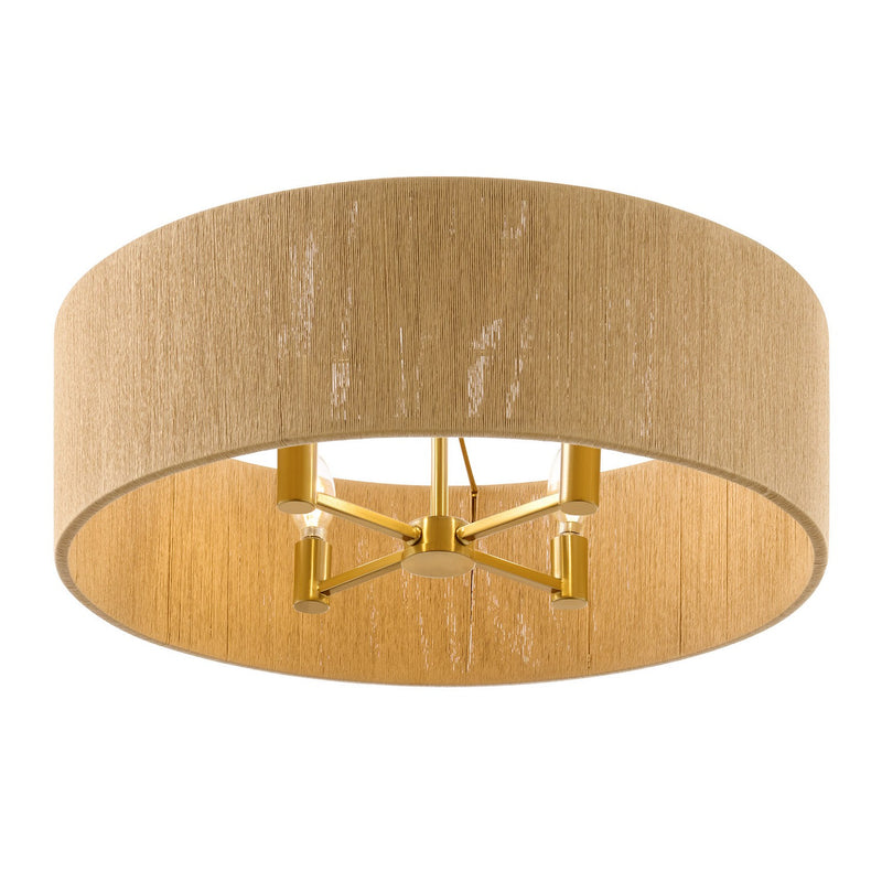 Four Light Flush Mount<br /><span style="color:#4AB0CE;">Entrega: 4-10 dias en USA</span><br /><span style="color:#4AB0CE;font-size:60%;">PREGUNTE POR ENTREGA EN PANAMA</span><br />Collection: Maynard<br />Finish: Warm Brass