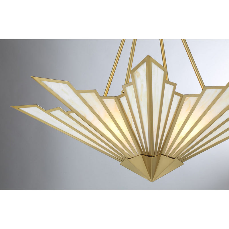 Four Light Pendant<br /><span style="color:#4AB0CE;">Entrega: 4-10 dias en USA</span><br /><span style="color:#4AB0CE;font-size:60%;">PREGUNTE POR ENTREGA EN PANAMA</span><br />Collection: Rivage<br />Finish: Warm Brass