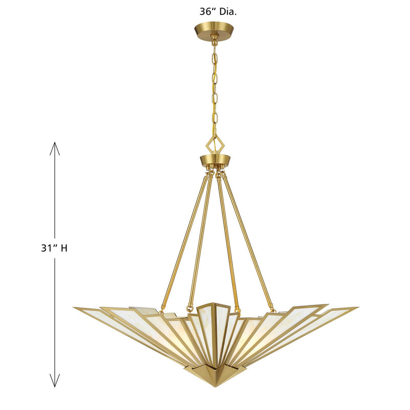 Savoy House - 7-1038-4-322 - Four Light Pendant - Rivage - Warm Brass