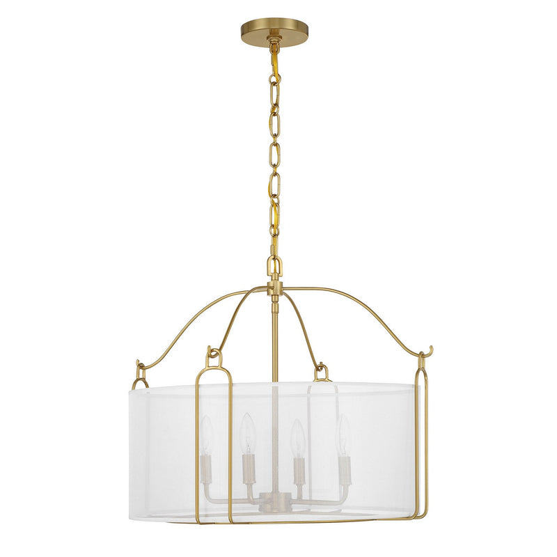 Four Light Pendant<br /><span style="color:#4AB0CE;">Entrega: 4-10 dias en USA</span><br /><span style="color:#4AB0CE;font-size:60%;">PREGUNTE POR ENTREGA EN PANAMA</span><br />Collection: Ashlay<br />Finish: Warm Brass
