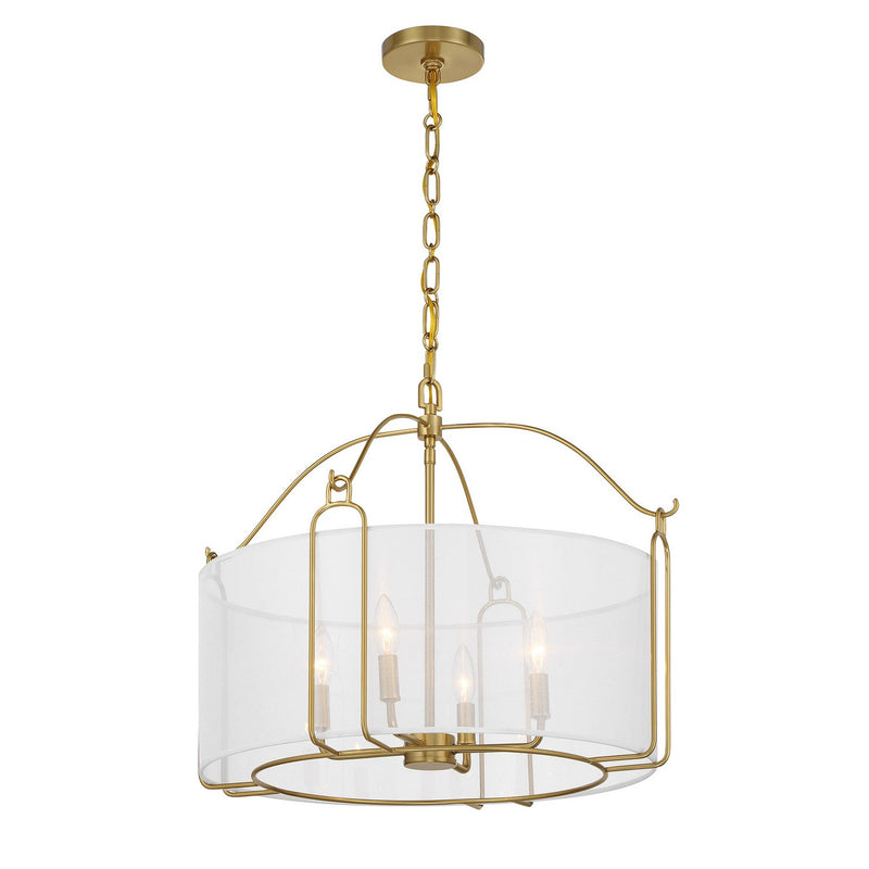 Four Light Pendant<br /><span style="color:#4AB0CE;">Entrega: 4-10 dias en USA</span><br /><span style="color:#4AB0CE;font-size:60%;">PREGUNTE POR ENTREGA EN PANAMA</span><br />Collection: Ashlay<br />Finish: Warm Brass