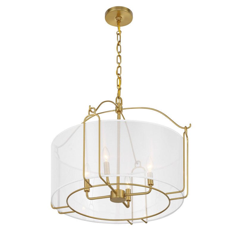 Four Light Pendant<br /><span style="color:#4AB0CE;">Entrega: 4-10 dias en USA</span><br /><span style="color:#4AB0CE;font-size:60%;">PREGUNTE POR ENTREGA EN PANAMA</span><br />Collection: Ashlay<br />Finish: Warm Brass