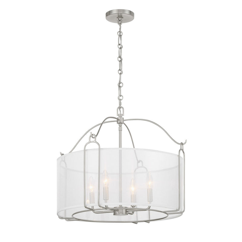 Four Light Pendant<br /><span style="color:#4AB0CE;">Entrega: 4-10 dias en USA</span><br /><span style="color:#4AB0CE;font-size:60%;">PREGUNTE POR ENTREGA EN PANAMA</span><br />Collection: Ashlay<br />Finish: Satin Nickel