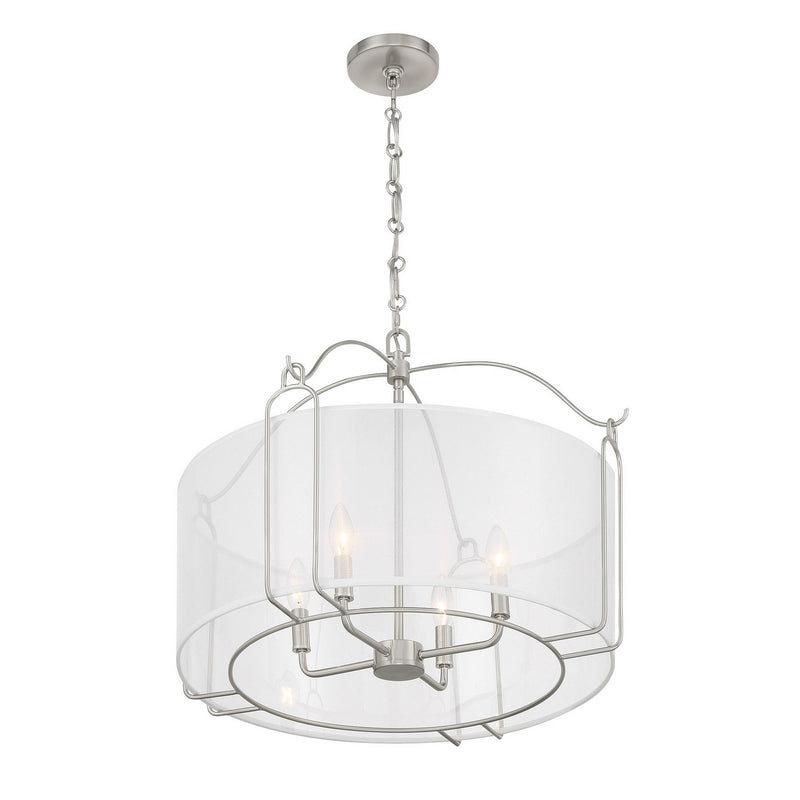 Four Light Pendant<br /><span style="color:#4AB0CE;">Entrega: 4-10 dias en USA</span><br /><span style="color:#4AB0CE;font-size:60%;">PREGUNTE POR ENTREGA EN PANAMA</span><br />Collection: Ashlay<br />Finish: Satin Nickel
