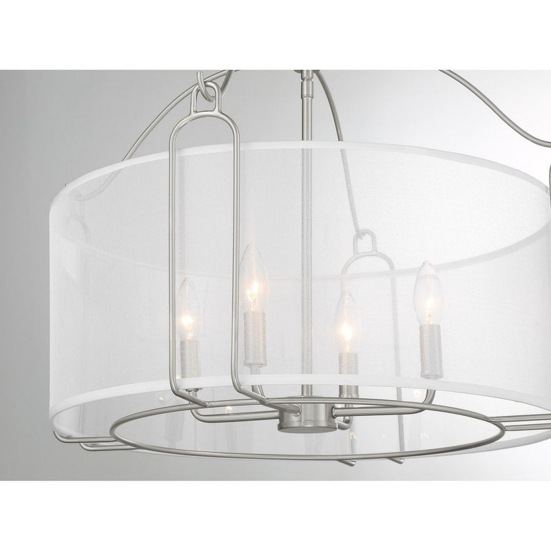 Four Light Pendant<br /><span style="color:#4AB0CE;">Entrega: 4-10 dias en USA</span><br /><span style="color:#4AB0CE;font-size:60%;">PREGUNTE POR ENTREGA EN PANAMA</span><br />Collection: Ashlay<br />Finish: Satin Nickel