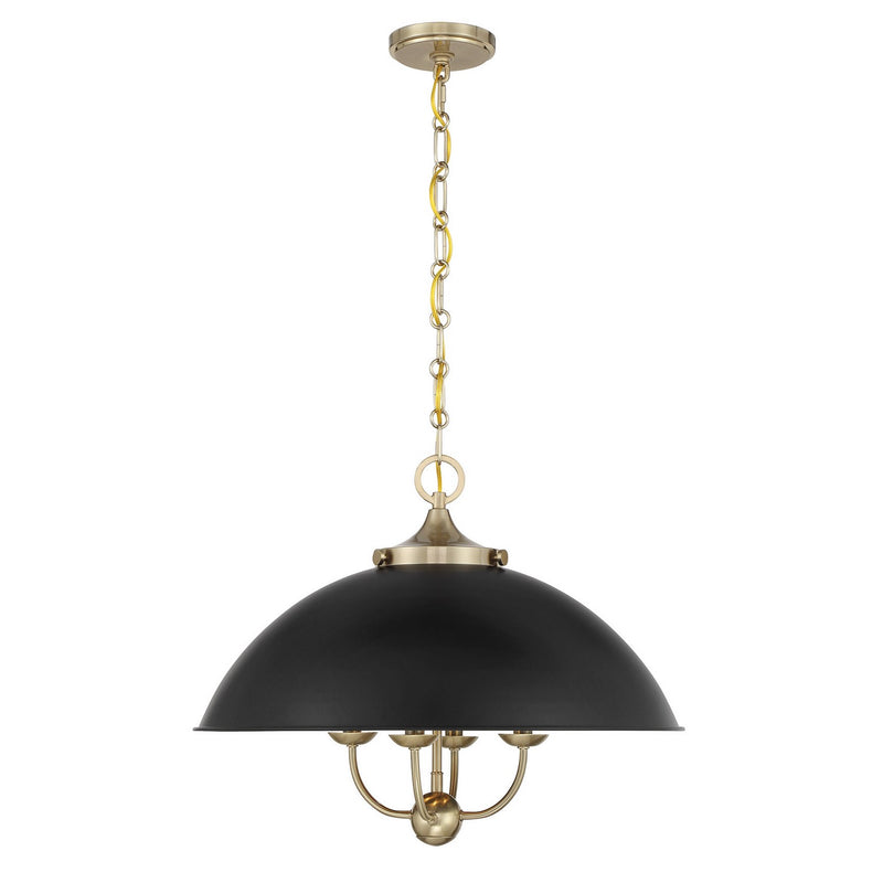 Four Light Pendant<br /><span style="color:#4AB0CE;">Entrega: 4-10 dias en USA</span><br /><span style="color:#4AB0CE;font-size:60%;">PREGUNTE POR ENTREGA EN PANAMA</span><br />Collection: Monterey<br />Finish: Matte Black and Warm Brass