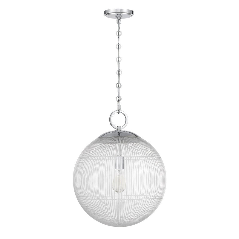 One Light Pendant<br /><span style="color:#4AB0CE;">Entrega: 4-10 dias en USA</span><br /><span style="color:#4AB0CE;font-size:60%;">PREGUNTE POR ENTREGA EN PANAMA</span><br />Collection: Cabot<br />Finish: Chrome