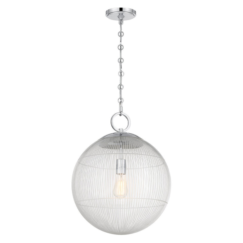 One Light Pendant<br /><span style="color:#4AB0CE;">Entrega: 4-10 dias en USA</span><br /><span style="color:#4AB0CE;font-size:60%;">PREGUNTE POR ENTREGA EN PANAMA</span><br />Collection: Cabot<br />Finish: Chrome