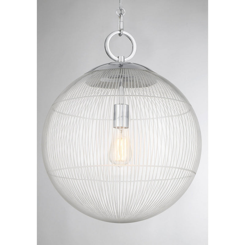 One Light Pendant<br /><span style="color:#4AB0CE;">Entrega: 4-10 dias en USA</span><br /><span style="color:#4AB0CE;font-size:60%;">PREGUNTE POR ENTREGA EN PANAMA</span><br />Collection: Cabot<br />Finish: Chrome