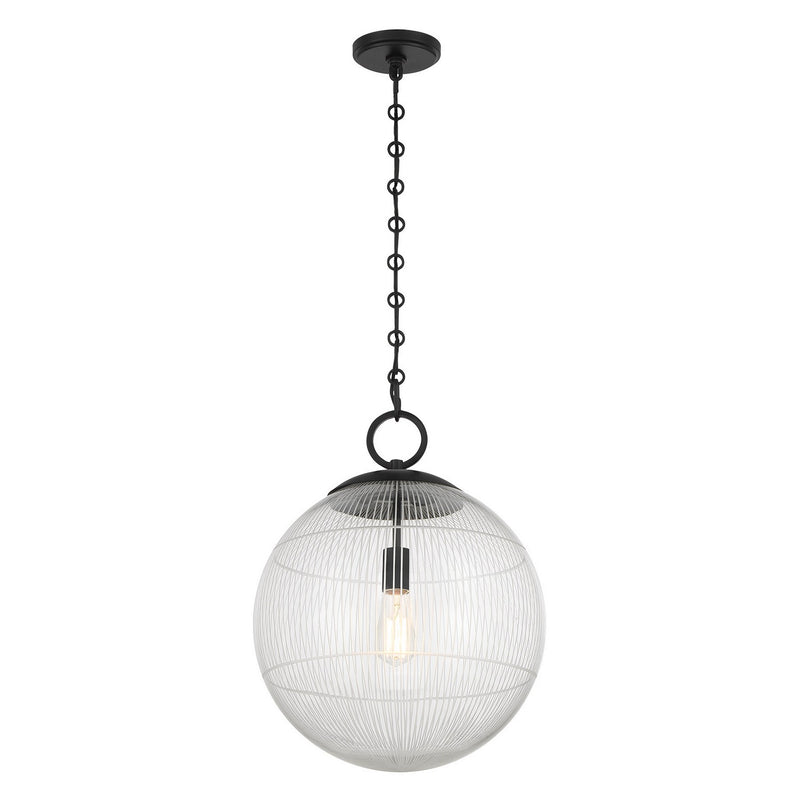 One Light Pendant<br /><span style="color:#4AB0CE;">Entrega: 4-10 dias en USA</span><br /><span style="color:#4AB0CE;font-size:60%;">PREGUNTE POR ENTREGA EN PANAMA</span><br />Collection: Cabot<br />Finish: Matte Black