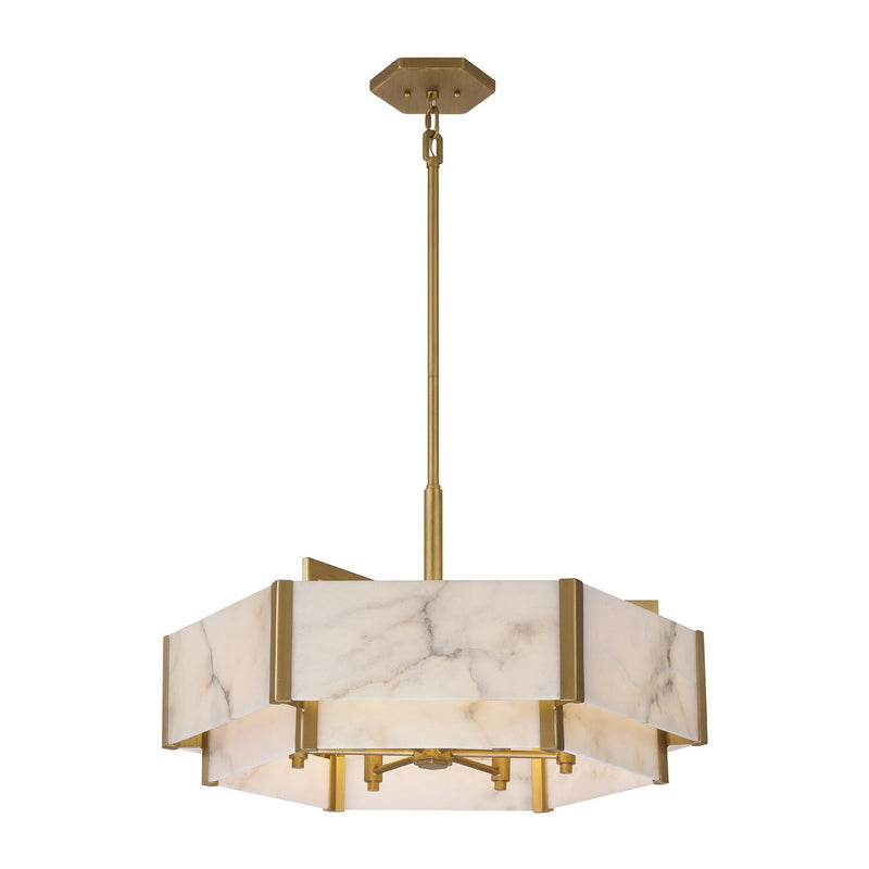 Six Light Pendant<br /><span style="color:#4AB0CE;">Entrega: 3-4 semanas en USA</span><br /><span style="color:#4AB0CE;font-size:60%;">PREGUNTE POR ENTREGA EN PANAMA</span><br />Collection: Orleans<br />Finish: Distressed Gold