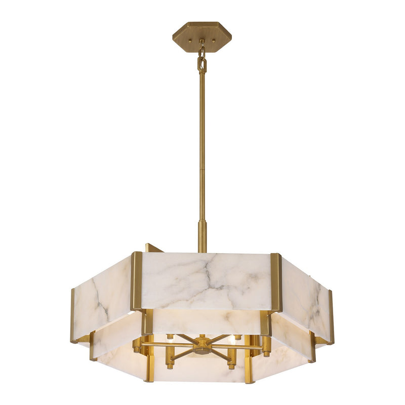 Six Light Pendant<br /><span style="color:#4AB0CE;">Entrega: 3-4 semanas en USA</span><br /><span style="color:#4AB0CE;font-size:60%;">PREGUNTE POR ENTREGA EN PANAMA</span><br />Collection: Orleans<br />Finish: Distressed Gold