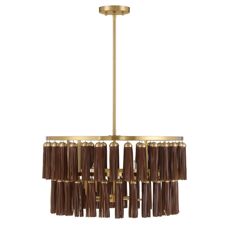 Four Light Pendant<br /><span style="color:#4AB0CE;">Entrega: 4-10 dias en USA</span><br /><span style="color:#4AB0CE;font-size:60%;">PREGUNTE POR ENTREGA EN PANAMA</span><br />Collection: Aquitane<br />Finish: Warm Brass