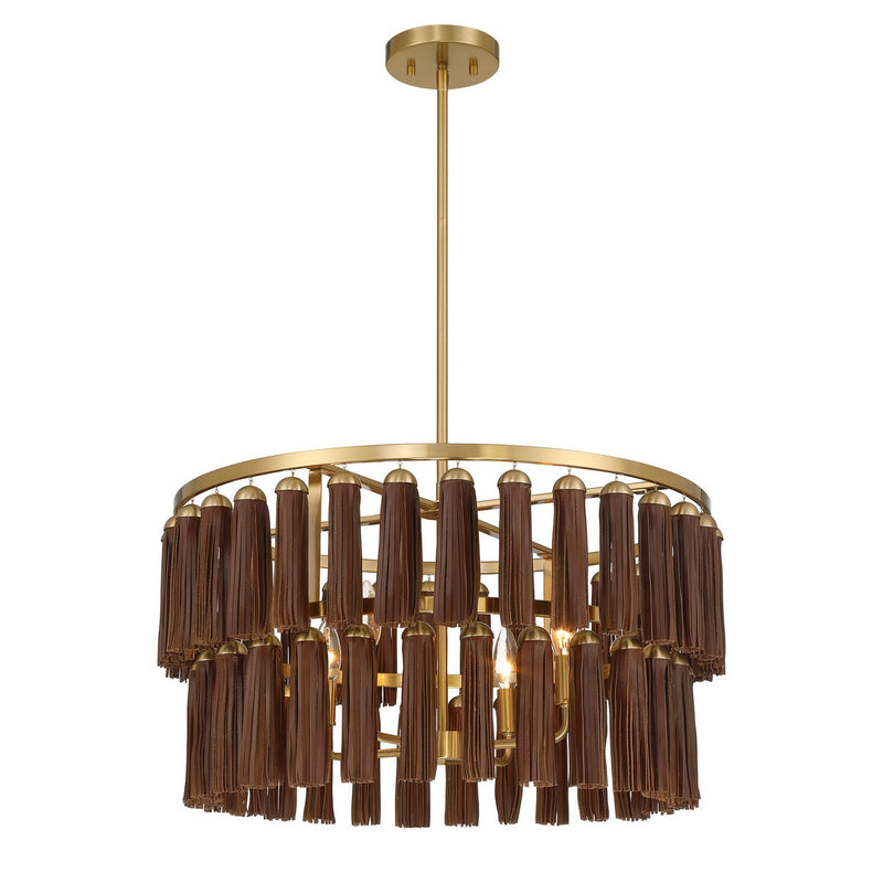 Four Light Pendant<br /><span style="color:#4AB0CE;">Entrega: 4-10 dias en USA</span><br /><span style="color:#4AB0CE;font-size:60%;">PREGUNTE POR ENTREGA EN PANAMA</span><br />Collection: Aquitane<br />Finish: Warm Brass