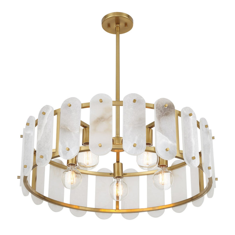 Five Light Pendant<br /><span style="color:#4AB0CE;">Entrega: 3-4 semanas en USA</span><br /><span style="color:#4AB0CE;font-size:60%;">PREGUNTE POR ENTREGA EN PANAMA</span><br />Collection: Antolini<br />Finish: Warm Brass