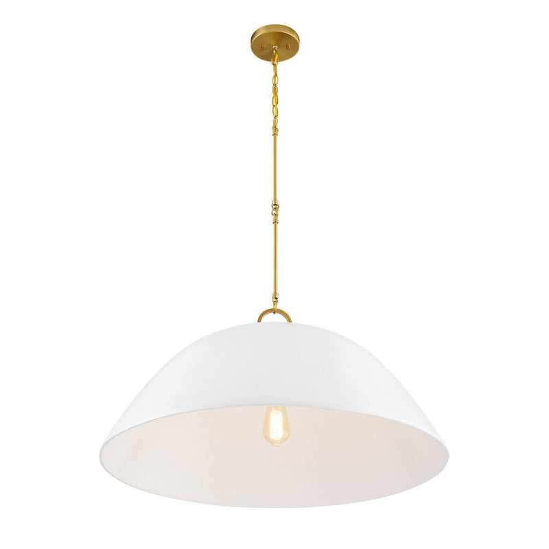 One Light Pendant<br /><span style="color:#4AB0CE;">Entrega: 5-6 semanas en USA</span><br /><span style="color:#4AB0CE;font-size:60%;">PREGUNTE POR ENTREGA EN PANAMA</span><br />Collection: Alta<br />Finish: White Bisque and Brass