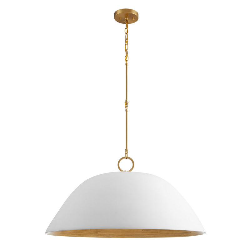 One Light Pendant<br /><span style="color:#4AB0CE;">Entrega: 5-6 semanas en USA</span><br /><span style="color:#4AB0CE;font-size:60%;">PREGUNTE POR ENTREGA EN PANAMA</span><br />Collection: Alta<br />Finish: White Bisque and Brass