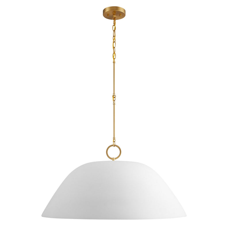One Light Pendant<br /><span style="color:#4AB0CE;">Entrega: 5-6 semanas en USA</span><br /><span style="color:#4AB0CE;font-size:60%;">PREGUNTE POR ENTREGA EN PANAMA</span><br />Collection: Alta<br />Finish: White Bisque and Brass