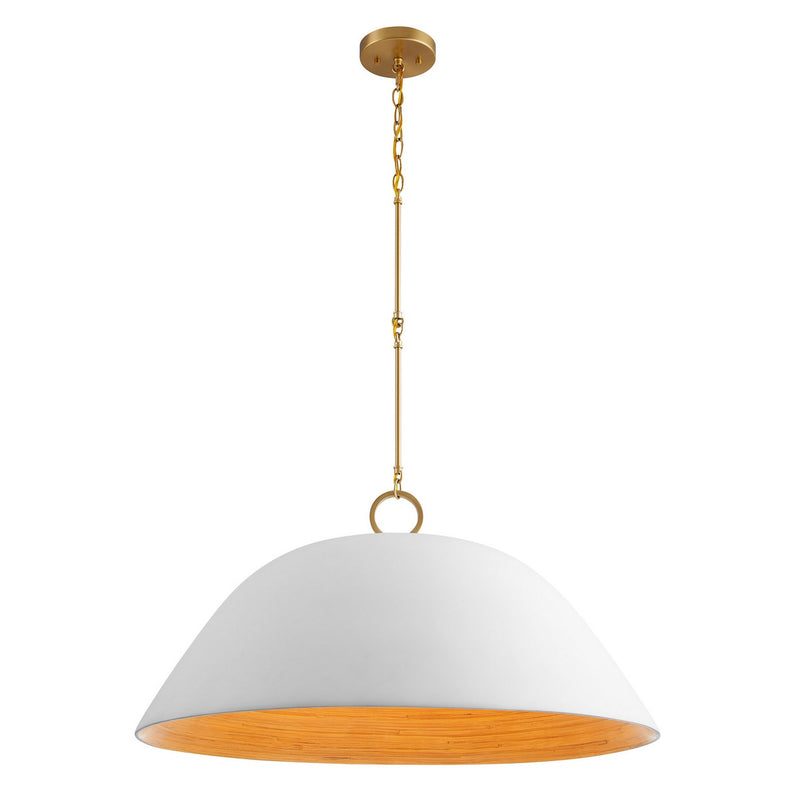 One Light Pendant<br /><span style="color:#4AB0CE;">Entrega: 5-6 semanas en USA</span><br /><span style="color:#4AB0CE;font-size:60%;">PREGUNTE POR ENTREGA EN PANAMA</span><br />Collection: Alta<br />Finish: White Bisque and Brass