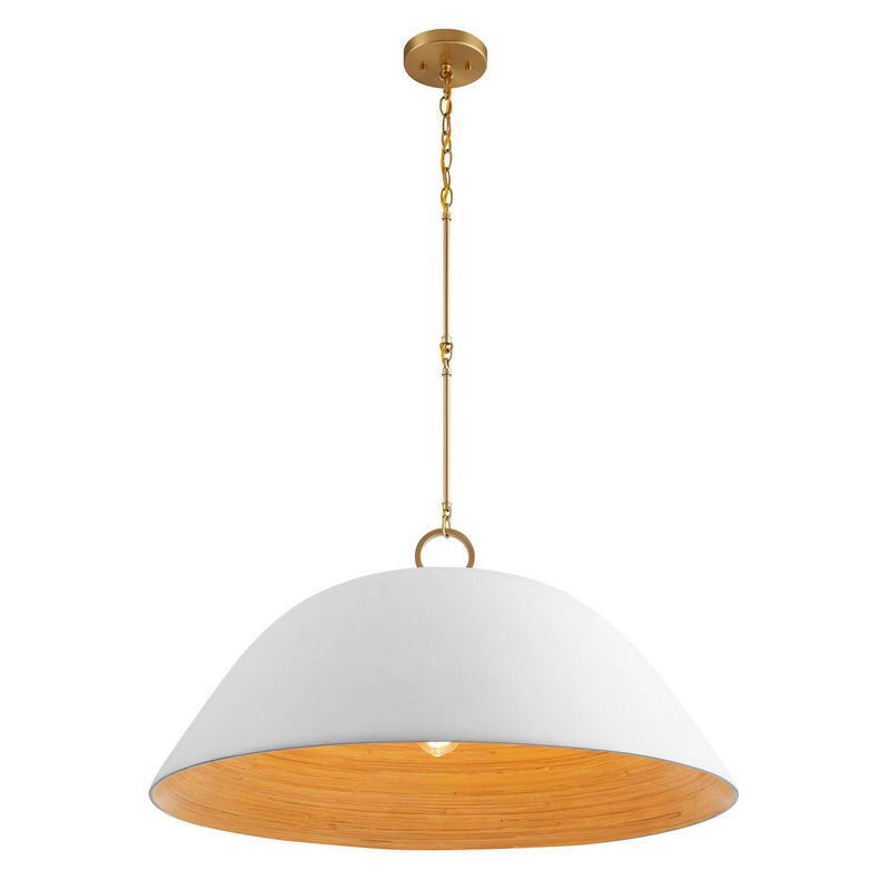 One Light Pendant<br /><span style="color:#4AB0CE;">Entrega: 5-6 semanas en USA</span><br /><span style="color:#4AB0CE;font-size:60%;">PREGUNTE POR ENTREGA EN PANAMA</span><br />Collection: Alta<br />Finish: White Bisque and Brass