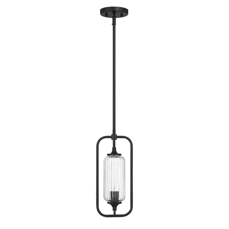 One Light Mini-Pendant<br /><span style="color:#4AB0CE;">Entrega: 4-10 dias en USA</span><br /><span style="color:#4AB0CE;font-size:60%;">PREGUNTE POR ENTREGA EN PANAMA</span><br />Collection: Holton<br />Finish: Matte Black