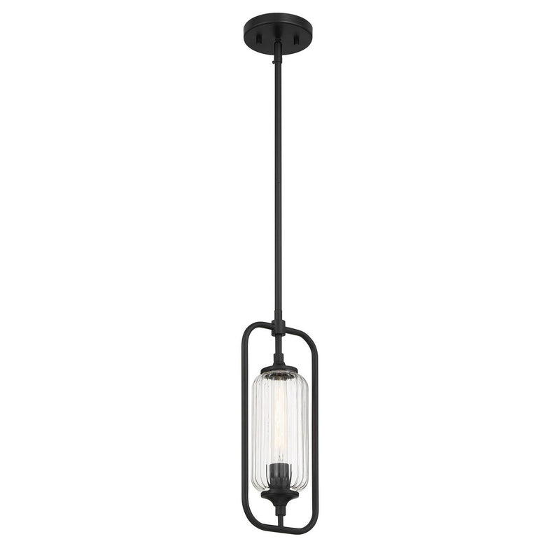 One Light Mini-Pendant<br /><span style="color:#4AB0CE;">Entrega: 4-10 dias en USA</span><br /><span style="color:#4AB0CE;font-size:60%;">PREGUNTE POR ENTREGA EN PANAMA</span><br />Collection: Holton<br />Finish: Matte Black