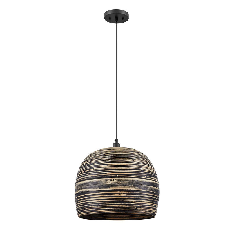 One Light Pendant<br /><span style="color:#4AB0CE;">Entrega: 4-10 dias en USA</span><br /><span style="color:#4AB0CE;font-size:60%;">PREGUNTE POR ENTREGA EN PANAMA</span><br />Collection: Jamsen<br />Finish: Black Bamboo