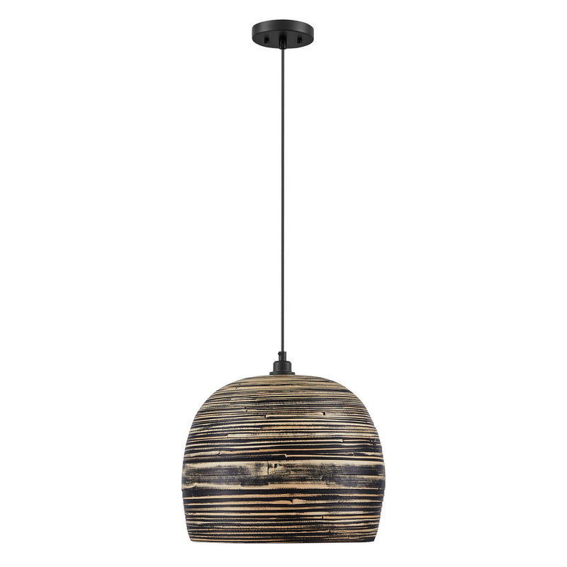 One Light Pendant<br /><span style="color:#4AB0CE;">Entrega: 4-10 dias en USA</span><br /><span style="color:#4AB0CE;font-size:60%;">PREGUNTE POR ENTREGA EN PANAMA</span><br />Collection: Jamsen<br />Finish: Black Bamboo