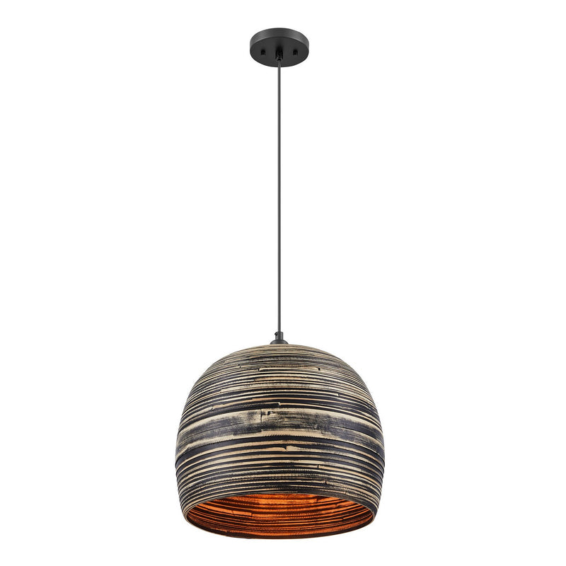 One Light Pendant<br /><span style="color:#4AB0CE;">Entrega: 4-10 dias en USA</span><br /><span style="color:#4AB0CE;font-size:60%;">PREGUNTE POR ENTREGA EN PANAMA</span><br />Collection: Jamsen<br />Finish: Black Bamboo