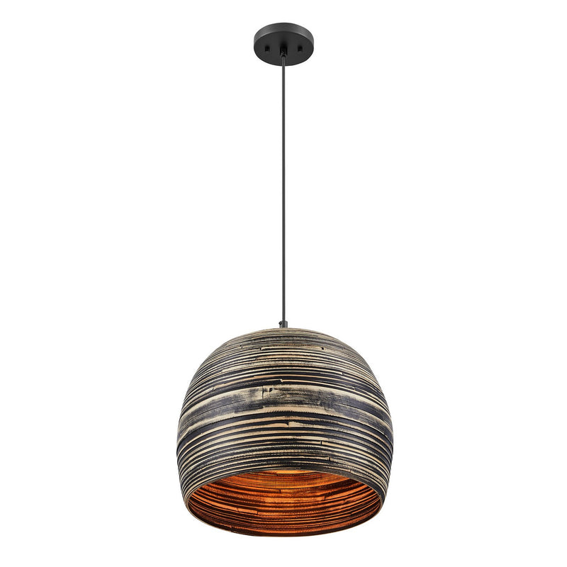 One Light Pendant<br /><span style="color:#4AB0CE;">Entrega: 4-10 dias en USA</span><br /><span style="color:#4AB0CE;font-size:60%;">PREGUNTE POR ENTREGA EN PANAMA</span><br />Collection: Jamsen<br />Finish: Black Bamboo