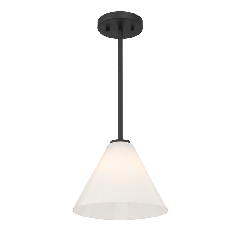 One Light Mini-Pendant<br /><span style="color:#4AB0CE;">Entrega: 4-10 dias en USA</span><br /><span style="color:#4AB0CE;font-size:60%;">PREGUNTE POR ENTREGA EN PANAMA</span><br />Collection: Blair<br />Finish: Matte Black