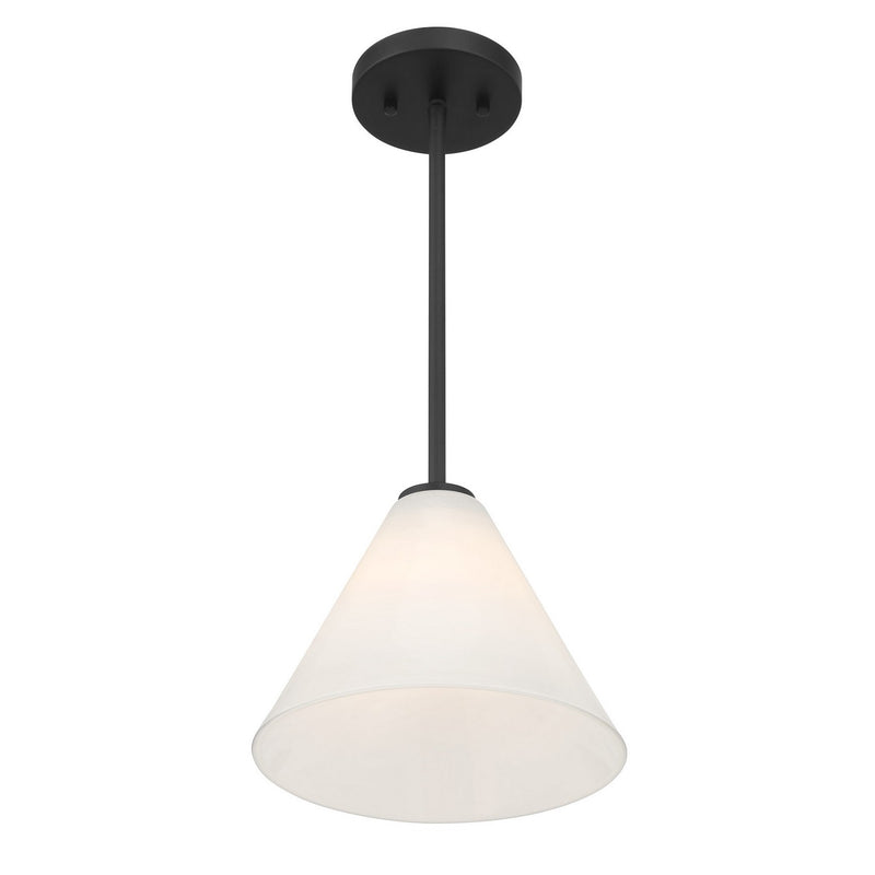 One Light Mini-Pendant<br /><span style="color:#4AB0CE;">Entrega: 4-10 dias en USA</span><br /><span style="color:#4AB0CE;font-size:60%;">PREGUNTE POR ENTREGA EN PANAMA</span><br />Collection: Blair<br />Finish: Matte Black