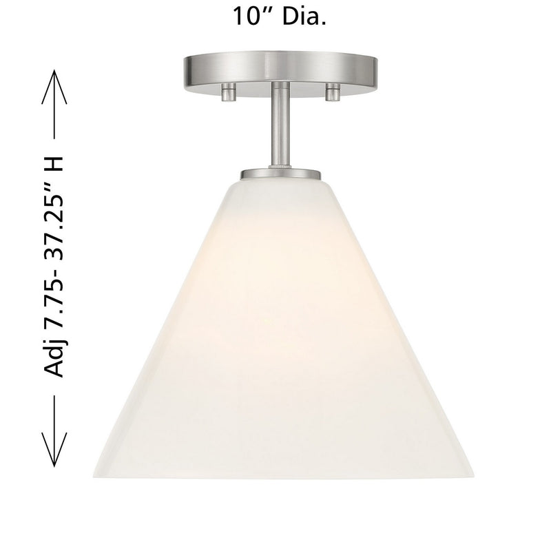 One Light Mini-Pendant<br /><span style="color:#4AB0CE;">Entrega: 4-10 dias en USA</span><br /><span style="color:#4AB0CE;font-size:60%;">PREGUNTE POR ENTREGA EN PANAMA</span><br />Collection: Blair<br />Finish: Satin Nickel