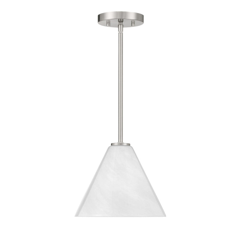One Light Mini-Pendant<br /><span style="color:#4AB0CE;">Entrega: 4-10 dias en USA</span><br /><span style="color:#4AB0CE;font-size:60%;">PREGUNTE POR ENTREGA EN PANAMA</span><br />Collection: Blair<br />Finish: Satin Nickel