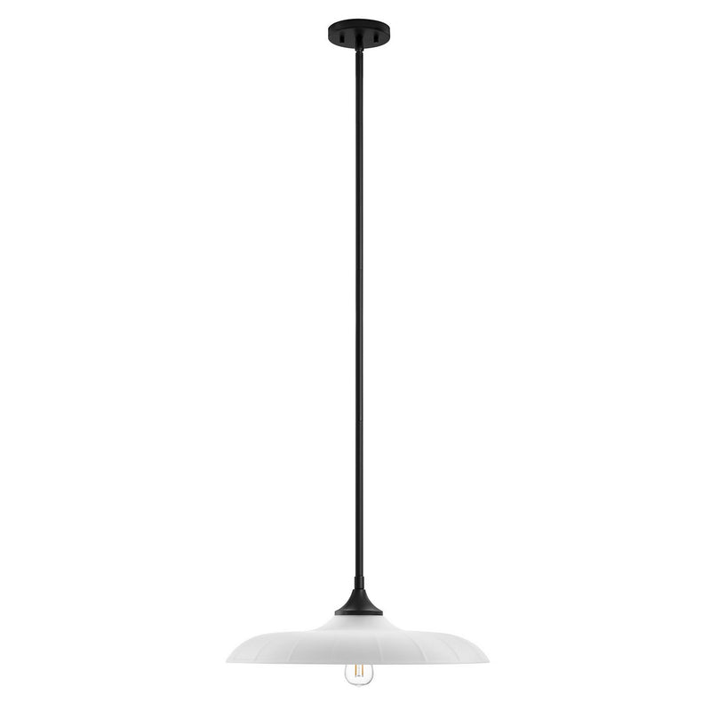 One Light Pendant<br /><span style="color:#4AB0CE;">Entrega: 4-10 dias en USA</span><br /><span style="color:#4AB0CE;font-size:60%;">PREGUNTE POR ENTREGA EN PANAMA</span><br />Collection: Hadley<br />Finish: Matte Black