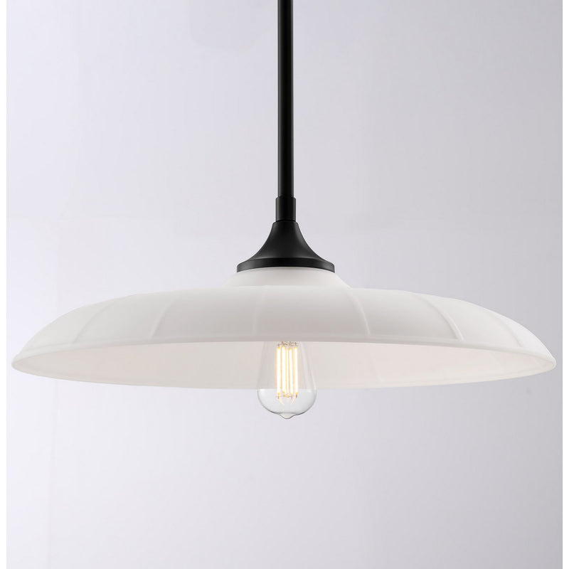 One Light Pendant<br /><span style="color:#4AB0CE;">Entrega: 4-10 dias en USA</span><br /><span style="color:#4AB0CE;font-size:60%;">PREGUNTE POR ENTREGA EN PANAMA</span><br />Collection: Hadley<br />Finish: Matte Black