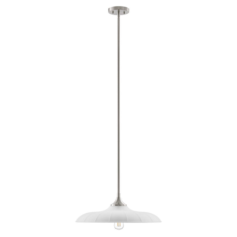 One Light Pendant<br /><span style="color:#4AB0CE;">Entrega: 4-10 dias en USA</span><br /><span style="color:#4AB0CE;font-size:60%;">PREGUNTE POR ENTREGA EN PANAMA</span><br />Collection: Hadley<br />Finish: Satin Nickel