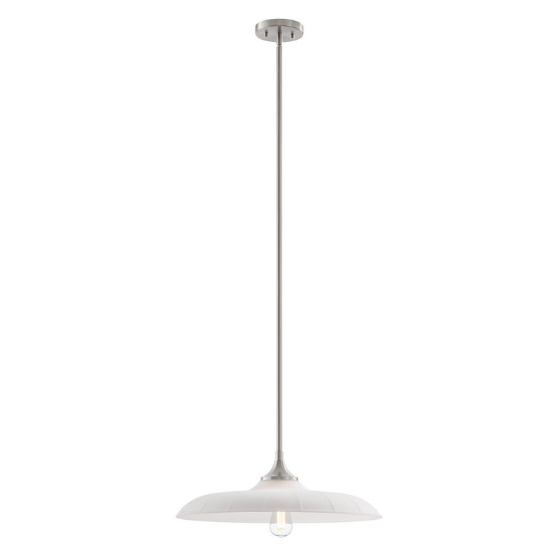 One Light Pendant<br /><span style="color:#4AB0CE;">Entrega: 4-10 dias en USA</span><br /><span style="color:#4AB0CE;font-size:60%;">PREGUNTE POR ENTREGA EN PANAMA</span><br />Collection: Hadley<br />Finish: Satin Nickel