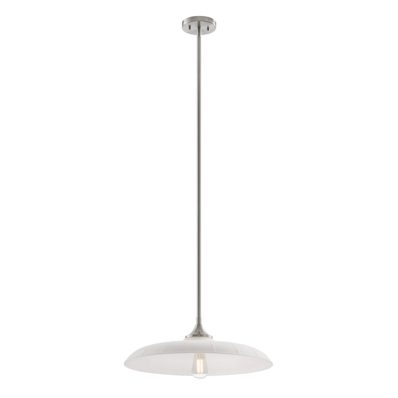 One Light Pendant<br /><span style="color:#4AB0CE;">Entrega: 4-10 dias en USA</span><br /><span style="color:#4AB0CE;font-size:60%;">PREGUNTE POR ENTREGA EN PANAMA</span><br />Collection: Hadley<br />Finish: Satin Nickel