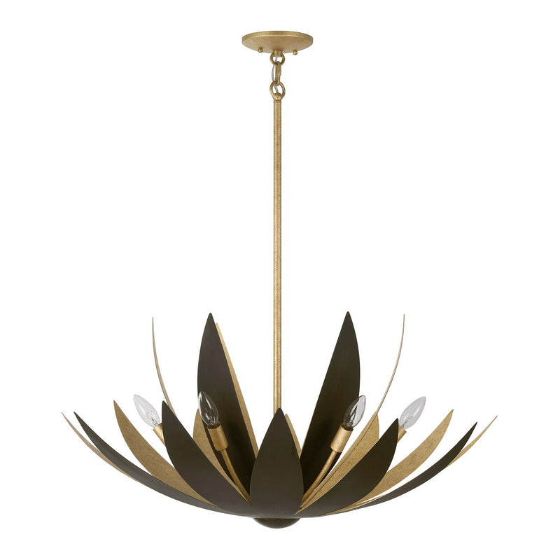 Six Light Pendant<br /><span style="color:#4AB0CE;">Entrega: 4-10 dias en USA</span><br /><span style="color:#4AB0CE;font-size:60%;">PREGUNTE POR ENTREGA EN PANAMA</span><br />Collection: Loto<br />Finish: Centura and Burnished Gold