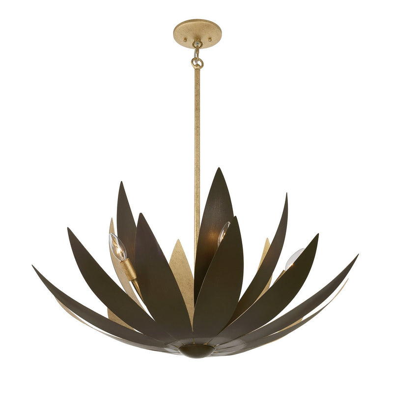 Six Light Pendant<br /><span style="color:#4AB0CE;">Entrega: 4-10 dias en USA</span><br /><span style="color:#4AB0CE;font-size:60%;">PREGUNTE POR ENTREGA EN PANAMA</span><br />Collection: Loto<br />Finish: Centura and Burnished Gold