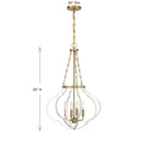 Savoy House - 7-4866-4-142 - Four Light Pendant - Mercer - White and Warm Brass