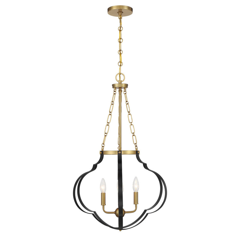 Four Light Pendant<br /><span style="color:#4AB0CE;">Entrega: 4-10 dias en USA</span><br /><span style="color:#4AB0CE;font-size:60%;">PREGUNTE POR ENTREGA EN PANAMA</span><br />Collection: Mercer<br />Finish: Matte Black and Warm Brass