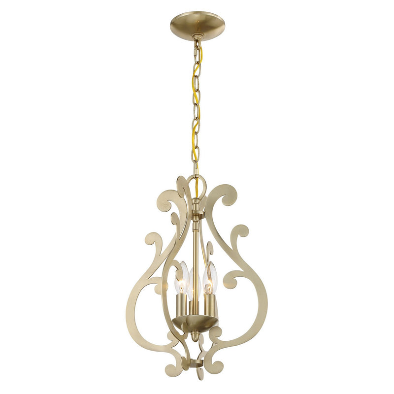 Three Light Pendant<br /><span style="color:#4AB0CE;">Entrega: 4-10 dias en USA</span><br /><span style="color:#4AB0CE;font-size:60%;">PREGUNTE POR ENTREGA EN PANAMA</span><br />Collection: Lombard<br />Finish: Noble Brass